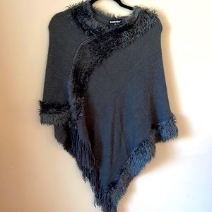 Gray sweater throw